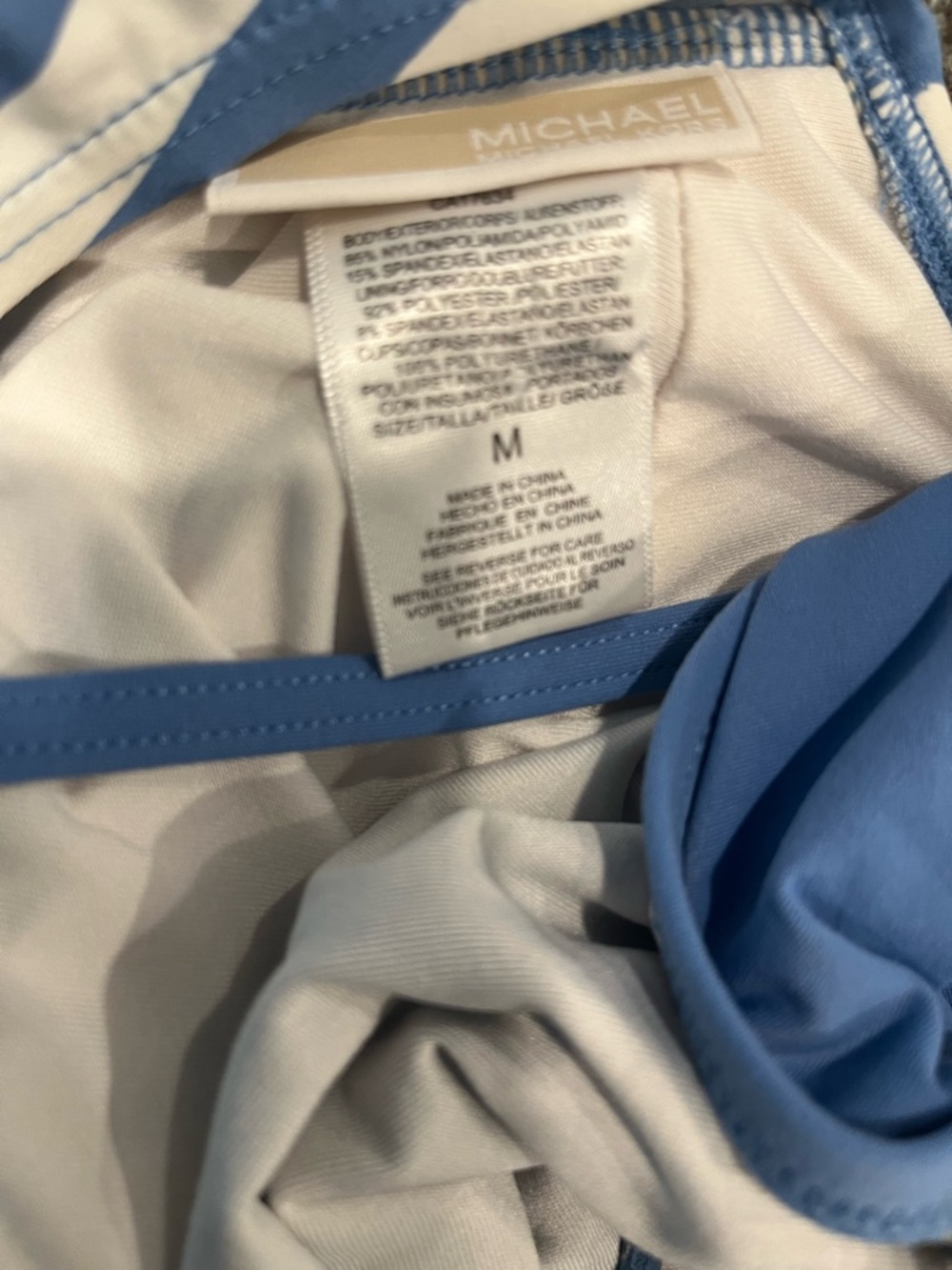 Michael Kors Blue & White Striped Halter Tankini Set - Picture 6 of 7